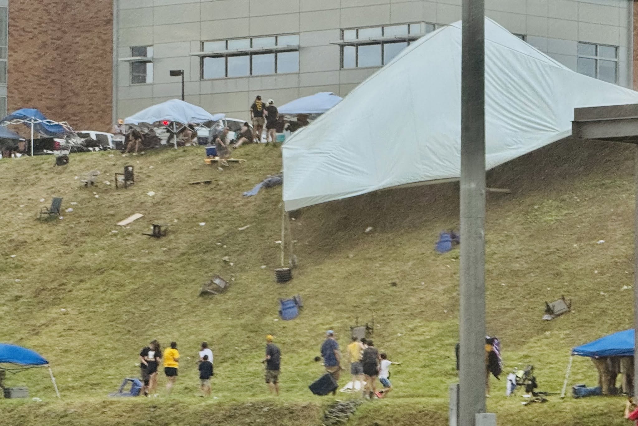LATEST: Several Transported to Hospitals After Tent Is Swept Down Hill in Granville
